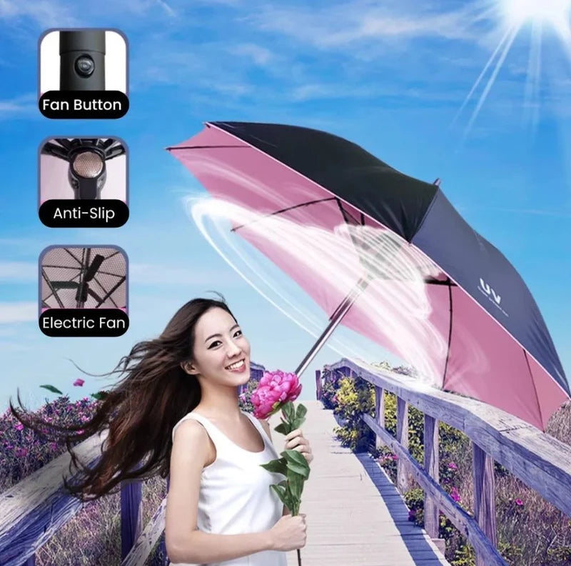 Fan Umbrella مظلة بمروحة مدمجة 🌂